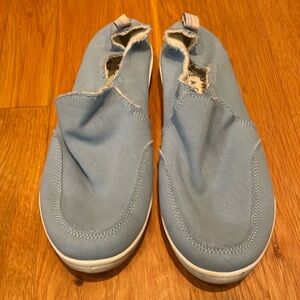 VIONIC BEACH MALIBU shoes sneakers slip on canvas washable casual blue 6.5 6 1/2